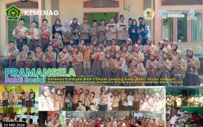 Gerakan Pramuka MAN 1 Empat Lawang Gelar Bakti Sosial sebagai Implementasi Kurikulum Berbasis Cinta dan Pengamalan Dasa Darma