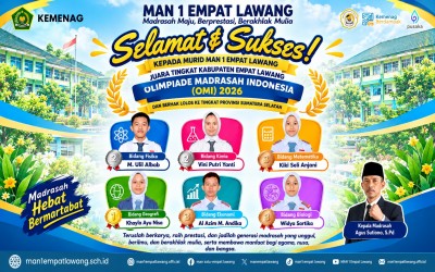 Enam Murid MAN 1 Empat Lawang Ukir Prestasi Gemilang pada OMI 2026 Tingkat Kabupaten