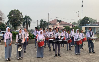 Drum Band Gita Bahana MAN 1 Empat Lawang Sukses Jadi Petugas Korsik pada Peringatan Harhubnas 2026